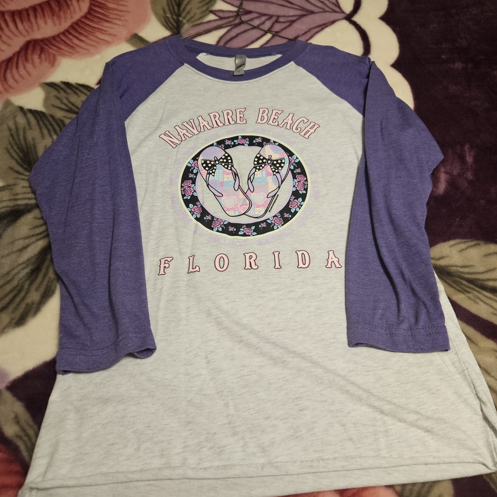 Next Level Apparel Purple and Gray Tee